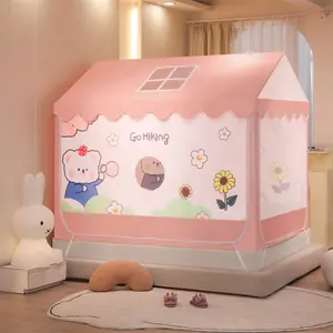 Yurt Castle Moskito netz New Style Haushalts schlafzimmer Drop-Proof Bett vorhang für Kinder, Jungen und Mädchen und Kleinkinder