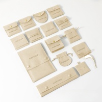 Pochette à bijoux de luxe en microfibre avec ruban, personnalisable avec logo, pour emballage de bijoux, petits sacs à bijoux pour bagues