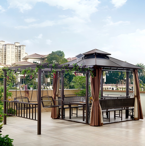 Pergola <span class=keywords><strong>de</strong></span> <span class=keywords><strong>jardin</strong></span>, gazebo, pavillon, auvent <span class=keywords><strong>de</strong></span> terrasse extérieur, <span class=keywords><strong>abri</strong></span> <span class=keywords><strong>de</strong></span> pluie, treillis pour vigne, <span class=keywords><strong>abri</strong></span> <span class=keywords><strong>de</strong></span> toit pour <span class=keywords><strong>jardin</strong></span>, villa, terrasse - Product Image 6
