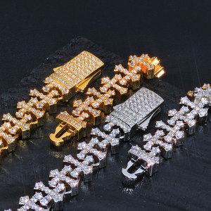 Bracelet croix hip-hop avec boucle, entièrement orné de zircons, pour homme, accessoires de personnalisation, collier Tanjing Fashion Lijing - Product Image 3