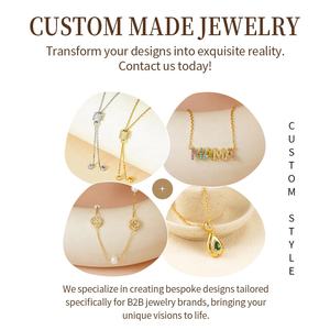 1 pccs 14k 18k सोने के गहने डिजाइन 925 चांदी निर्माता ओएम ओडी सीज़ जेम्स्टोन आकर्षण शादी पेंडेंट मोइससानाइट हार कस्टम - Product Image 2