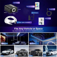 Kit de plafonnier LED Premium pour voiture, 2m, 600 étoiles, avec télécommande APP, RGBW, fibres optiques, décoration intérieure sans fil