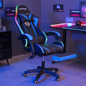 Chaise de jeu inclinable ergonomique en cuir pivotante <span class=keywords><strong>PC</strong></span> Racing avec repose-pieds - Product Image 4