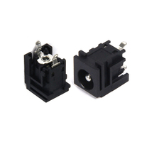 Enchufe de alimentación CC vertical de 2 pines con patas dobladas y poste, núcleo interno de 3.0 mm, conector hembra de alta corriente para teléfonos móviles, cargadores de audio