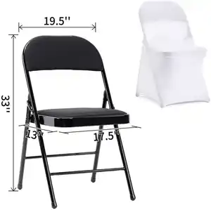 50pcs Black Stretch Events Party Banquet Wedding Spandex Folding Chair Covers For Events