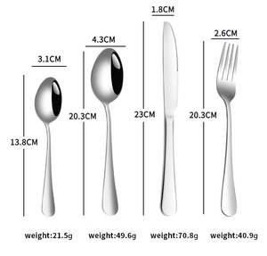 Ensemble de couverts en acier inoxydable minimaliste GEMEI, 24 pièces, pour la <span class=keywords><strong>maison</strong></span>, le restaurant, cadeau, ensemble de couverts, passe au lave-vaisselle - Product Image 2