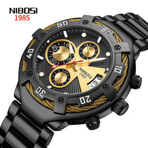 Nuevo Reloj de Cuarzo NIBOSI 2577 para Hombre, Tendencia de Moda, Correa de Acero Inoxidable, Resistente al Agua, Multifuncional, 2025 - Product Image 1