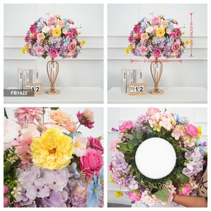 Wedding Road Leading Silk <b>Artificial</b> Flower Ball Roses Table Centerpiece Decor for Mother's Day Christmas Party - Product Image 3