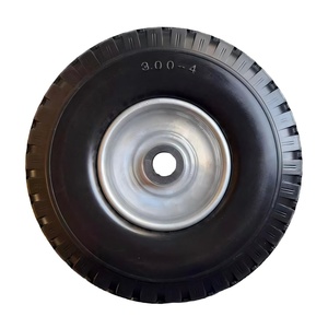 Nouvelle <span class=keywords><strong>roue</strong></span> en mousse PU pleine STONE 10'' avec pneu anti-crevaison 3.00-4, trou de 20 mm, jante argentée et roulement à billes pour chariot de jardin, chariot à main, <span class=keywords><strong>brouette</strong></span> - Product Image 3