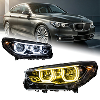 Pour BMW Série 5 GT F07 2010-2017 - Ensemble de phares - Angel Eye - LED bicolore - Mise à niveau DRL