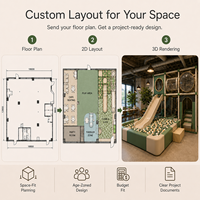 Equipo de Juegos Interior Comercial, Área de Juegos Compacta con Piscina de Pelotas, Tobogán y Túnel, Personalizable, Pequeño, para Cafeterías, con Certificación CE, ASTM y EN1176