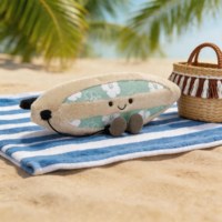 Planche de surf en peluche de style Jelly, version haute qualité, 9 cm, ultra douce, motif floral, avec base lestée, série été