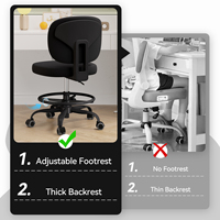 Chaise de bureau ergonomique moderne en fer à hauteur réglable, convertible, multifonction, pivotante à 360 degrés