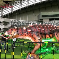 Modèle de dinosaure animatronique, dinosaure grandeur nature, sculpture d'ankylosaurus pour les enfants, parc à thème