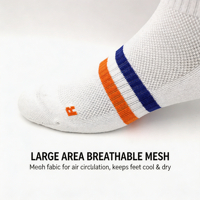 Chaussettes de sport en coton 70% pour badminton et tennis de table, semelle en tissu éponge respirante, antibactériennes, chaussettes d'entraînement athlétiques, OEM ODM