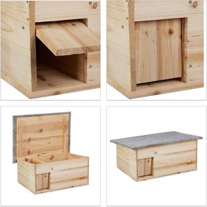 <span class=keywords><strong>Maison</strong></span> d'alimentation <span class=keywords><strong>hérisson</strong></span>, avec rabat de rat, entrée de labyrinthe, bois de sapin, protège les hérissons des ennemis tels que les chats ou les rats - Product Image 5