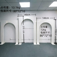 Cadre de toile de fond H140 en or blanc et argent, arche décorative en acier inoxydable pour mariages en extérieur