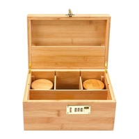Boîte de rangement en bambou avec serrure à combinaison, plateau en bambou, boîtes de rangement multi-tiroirs, boîte à bijoux personnalisée pour fumeurs