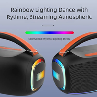 Enceinte portable étanche en plastique avec poignée, TWS, karaoké, lumière LED RGB, quatre haut-parleurs, boombox pour voyage, camping, fête