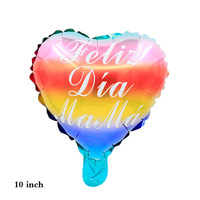 Vente flash Ballons en feuille en forme de cœur sur le thème de la fête des mères espagnole de 10 pouces pour la fête des mères