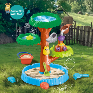 Table de jeu d'extérieur pour enfants Big Tree, table à sable et à eau, ensemble de jeux sensoriels, jouets de plage en plastique avec accessoires - Product Image 3