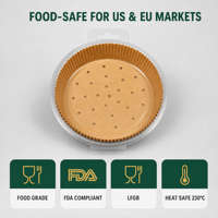 Papiers de cuisson jetables perforés et enduits de 20 cm pour friteuse à air, qualité alimentaire, pour biscuits, pain et gâteaux – Direct Usine