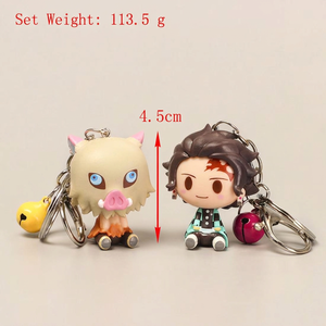 Set di 4 Portachiavi <span class=keywords><strong>Demon</strong></span> <span class=keywords><strong>Slayer</strong></span>: Tanjiro, Nezuko, Zenitsu, <span class=keywords><strong>Inosuke</strong></span> - Statuette Carine (CFTKC25034) - Product Image 5