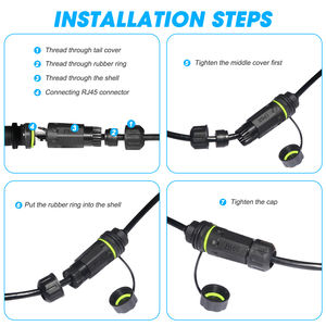 Connecteur RJ45 étanche IP68 CAT6 câble LAN <span class=keywords><strong>Ethernet</strong></span> blindé <span class=keywords><strong>coupleur</strong></span> mâle femelle pour CCTV extérieur industriel - Product Image 5