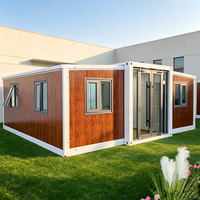 Villa préfabriquée de luxe Voros à 3 chambres, double aile extensible, en conteneur maritime, avec panneaux sandwich, pour appartement, hôtel, salon
