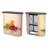 Table de comptoir pliable personnalisée avec cadre en aluminium, table de promotion multi-usages sur pied