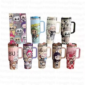 <span class=keywords><strong>2025</strong></span> yeni özel karikatür baskı paslanmaz çelik Thermosed kupa Labubu saman su bardağı 30oz 40oz lazer baskı Tumbler kolu ile