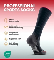 Chaussettes de compression en bambou anti-humidité, chaussettes de compression sans couture pour mollets larges, chaussettes de sport personnalisées avec grip