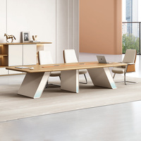Meja Konferensi Kantor Ergonomis Ramah Lingkungan Mewah Modern dari MDF dengan Desain Modular Tahan Lama dan Panel Kayu untuk Hotel dan Ruang Rapat
