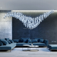 Grand Hôtel Moderne Designer de Luxe OEM & ODM Lustre en Verre de Murano Soufflé Pendentif en Cristal Led pour Éclairage