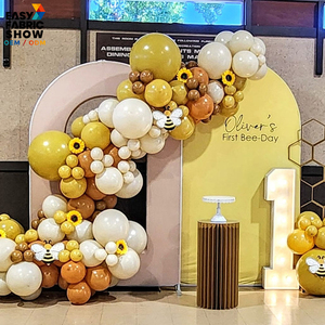 Arche de toile imprimée sur mesure en 3 panneaux pour révélation du sexe – Décoration de fête - Product Image 3