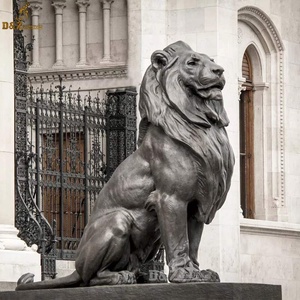 Famiglia all'aperto giardino decorativo colata di rame in metallo animale a grandezza naturale in ottone statua leone scultura in bronzo - Product Image 5