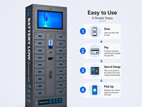 Casier de recharge intelligent commercial à 18 portes avec recharge sans fil, paiement par carte QR et espèces, station de stockage mobile sécurisée