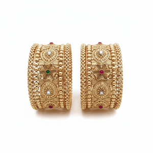 Openable Crystal Bracelets & <b>Bangles</b> <b>Set</b> <b>Gold</b>-Plated Pota Stone Elegant Women's Jewelry - Product Image 2