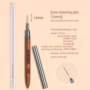 Pincel de Nail Art Profesional con Mango de Madera Ultrafino y Pelo de Nylon para Salones de Belleza - Product Image 6