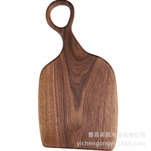 Walnut Wood Cutting <b>Board</b> Solid Wood With Handle For Kitchen Use Rectangle Shape Irregular Design Cao County Origin - Product Image 4