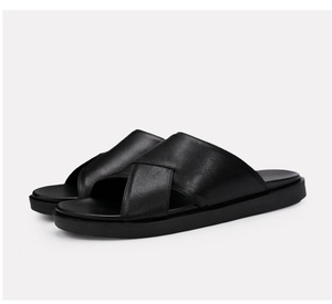 2025 à la mode hommes en <span class=keywords><strong>cuir</strong></span> de vachette véritable sandales d'été rembourré extérieur pantoufles décontracté en <span class=keywords><strong>cuir</strong></span> chaussures pour hommes - Product Image 5