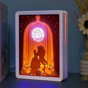 Lampe de nuit 3D en forme de boîte à lumière LED, décoration de conte de fées de <span class=keywords><strong>la</strong></span> <span class=keywords><strong>Belle</strong></span> <span class=keywords><strong>et</strong></span> <span class=keywords><strong>la</strong></span> Bête, décoration de chevet pour chambre, cadeau pour filles - Product Image 5