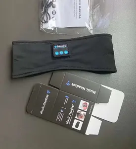 سماعات رأس بشعار مخصص ، عصابة رأس موسيقية لاسلكية مرنة للنوم مع سن زرقاء مريحة إكسسوارات النوم - Product Image 1