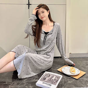 Pijamas <span class=keywords><strong>de</strong></span> Primavera 2026: Camisón Modal con Relleno en el Pecho y <span class=keywords><strong>Pijama</strong></span> a Juego - Product Image 2