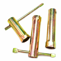 AISI 1045 C45E 45 #   Clé à douille pour bougie d'allumage en acier zingué, clé tubulaire à poignée en T pour réparation automobile