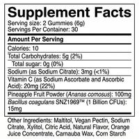 Gummies Probiotiques pour Femmes Saveur Ananas avec Bacillus Coagulans et Vitamine C pour le Soutien du pH – Marque Privée OEM/ODM