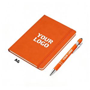 High Quality <b>Custom</b> Logo PU Leather Note Book A5 A6 Budget Business School Office <b>Diary</b> Journal Notebook With Elastic Band - Product Image 1