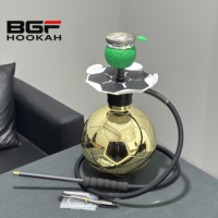 En gros, Ensemble de chicha doré en aluminium avec base en forme de ballon de football pour bars à chicha