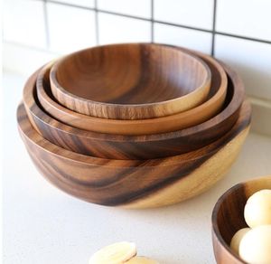 Set di Ciotole in Legno per Insalata e Zuppa a Prezzo Vantaggioso, Pratiche Ciotole per Mescolare per Cucina Domestica - Product Image 1