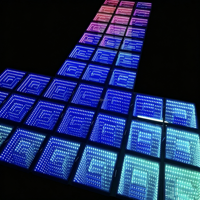 Plancher de danse LED 3D magnétique Infinity Abyss, DMX512, changement de couleur RGB, dalles de sol miroir pour événements, fêtes, banquets, éclairage de scène